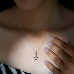 0.32 CT Round Cut Moissanite Necklace With Solitaire Star Style 4