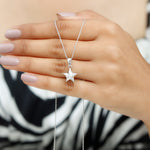 0.32 CT Round Cut Moissanite Necklace With Solitaire Star Style 2