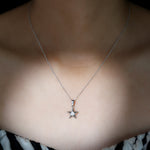 0.32 CT Round Cut Moissanite Necklace With Solitaire Star Style 1
