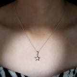 0.32 CT Round Cut Moissanite Necklace With Solitaire Star Style 1