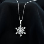 0.82 TCW Round Cut Moissanite Necklace With Classic Snowflake Style 1