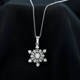 0.82 TCW Round Cut Moissanite Necklace With Classic Snowflake Style 1