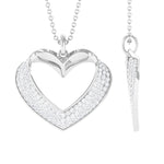 0.87 TCW Round Cut Moissanite Necklace With Open Heart Style 5