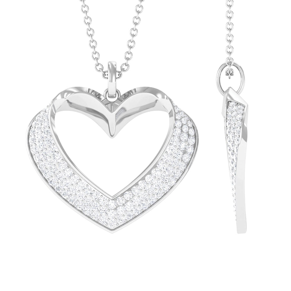 
                  
                    0.87 TCW Round Cut Moissanite Necklace With Open Heart Style
                  
                