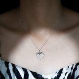 0.87 TCW Round Cut Moissanite Necklace With Open Heart Style 3