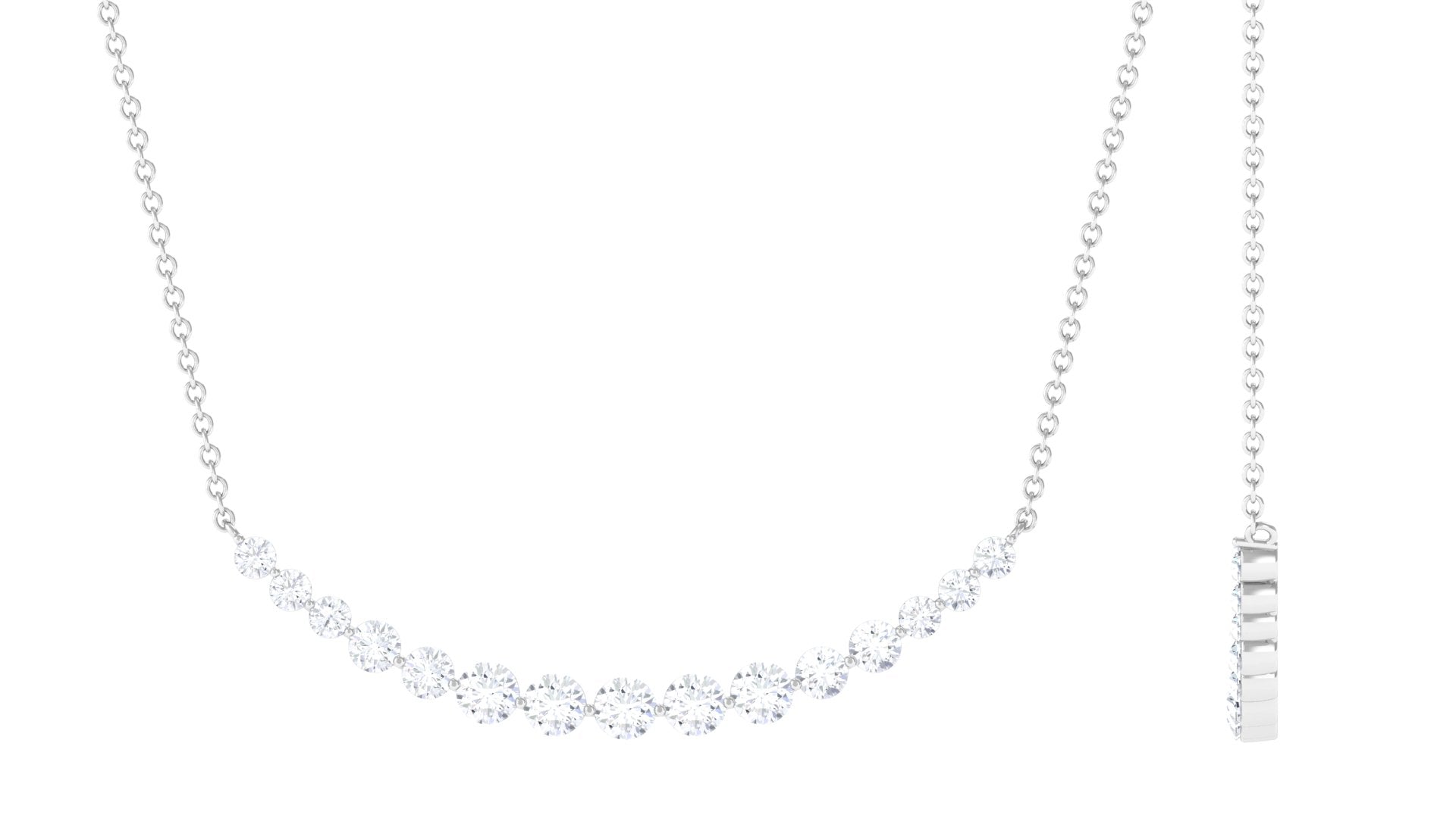 1.30 TCW Round Cut Moissanite Necklace With Layering Style 5
