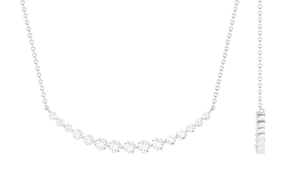 
                  
                    1.30 TCW Round Cut Moissanite Necklace With Layering Style
                  
                