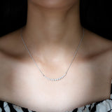 1.30 TCW Round Cut Moissanite Necklace With Layering Style 4