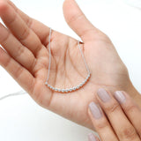 1.30 TCW Round Cut Moissanite Necklace With Layering Style 3