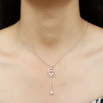 0.50 TCW Round Cut Moissanite Necklace With Gothic Key Style 3