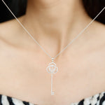 0.50 TCW Round Cut Moissanite Necklace With Gothic Key Style 4