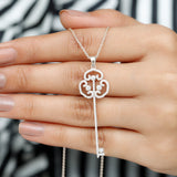 0.50 TCW Round Cut Moissanite Necklace With Gothic Key Style 1