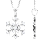 0.57 TCW Round Cut Moissanite Necklace With Snowflake Style 5