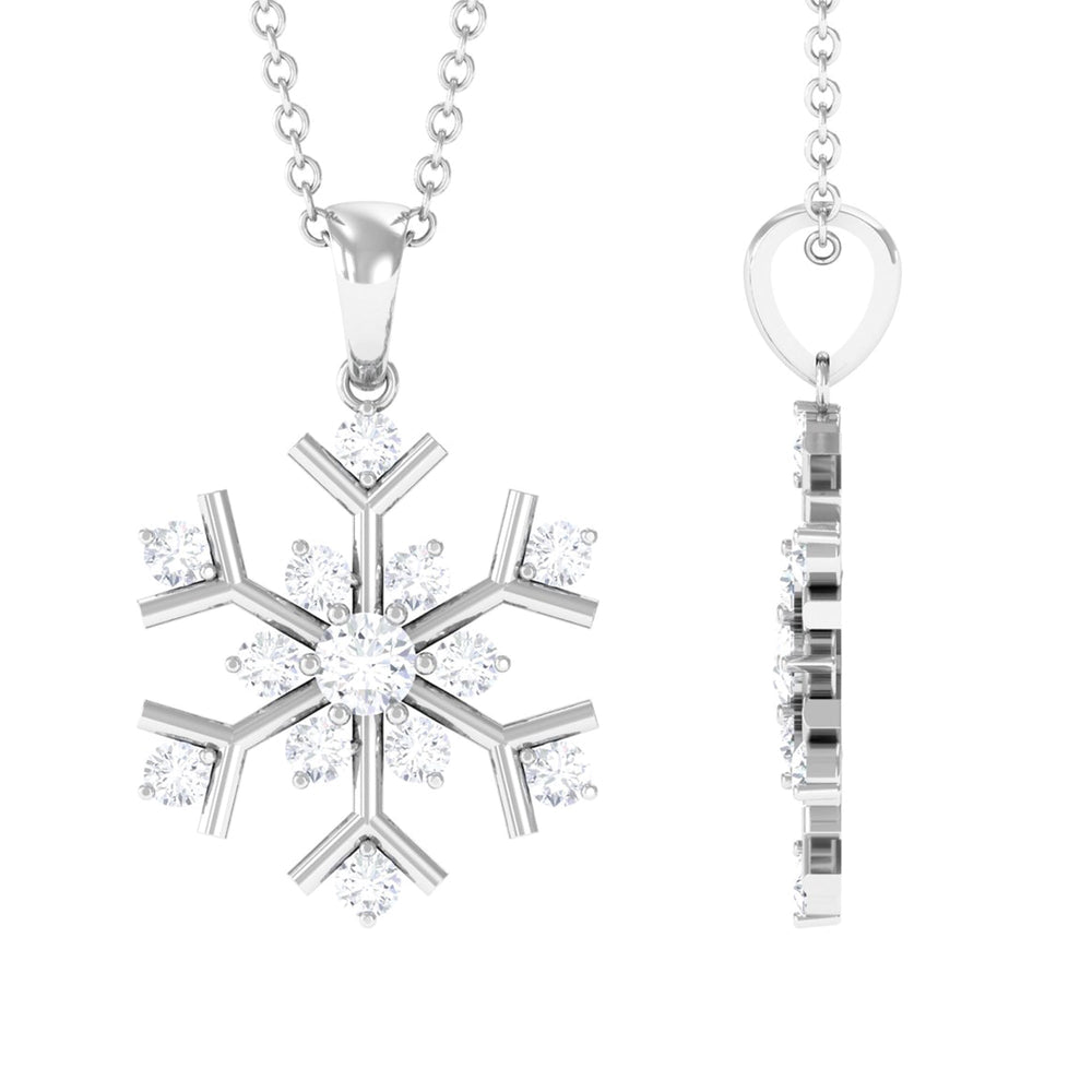 
                  
                    0.57 TCW Round Cut Moissanite Necklace With Snowflake Style
                  
                