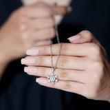 0.57 TCW Round Cut Moissanite Necklace With Snowflake Style 3