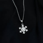 0.57 TCW Round Cut Moissanite Necklace With Snowflake Style 1