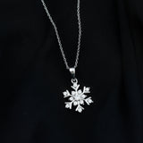 0.57 TCW Round Cut Moissanite Necklace With Snowflake Style 1