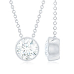 1.36 TCW Round Cut Moissanite Necklace With Bezel Style 5