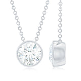 1.36 TCW Round Cut Moissanite Necklace With Bezel Style 5