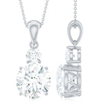 3.0 CT Round Cut Moissanite Necklace With Solitaire Minimal Style 5