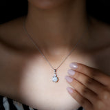 3.0 CT Round Cut Moissanite Necklace With Solitaire Minimal Style 4