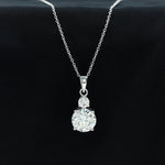 3.0 CT Round Cut Moissanite Necklace With Solitaire Minimal Style 1
