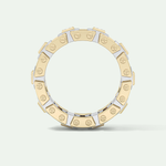 Princess & Round Moissanite Stones Two Tone Moissanite Wedding Band 5