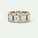 Princess & Round Moissanite Stones Two Tone Moissanite Wedding Band 3