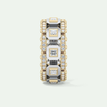Princess & Round Moissanite Stones Two Tone Moissanite Wedding Band 2