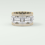 2.10 CT  Two Tone style Moissanite Diamond Men's Wedding Band 1