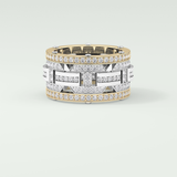 2.10 CT  Two Tone style Moissanite Diamond Men's Wedding Band 1