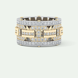 2.10 CT  Two Tone style Moissanite Diamond Men's Wedding Band 5