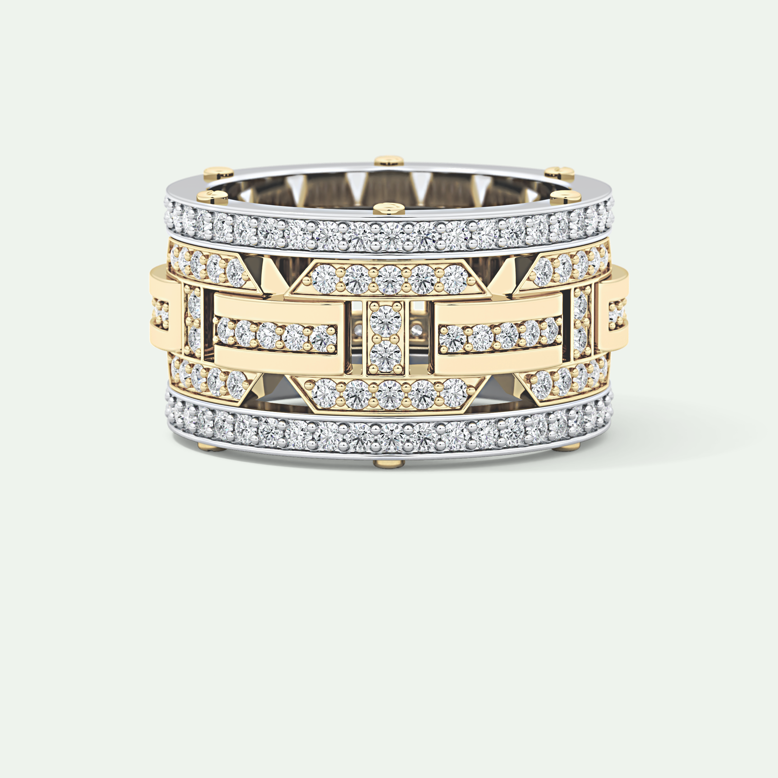 2.10 CT  Two Tone style Moissanite Diamond Men's Wedding Band 5
