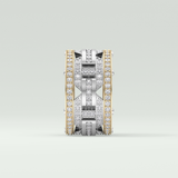 2.10 CT  Two Tone style Moissanite Diamond Men's Wedding Band 2