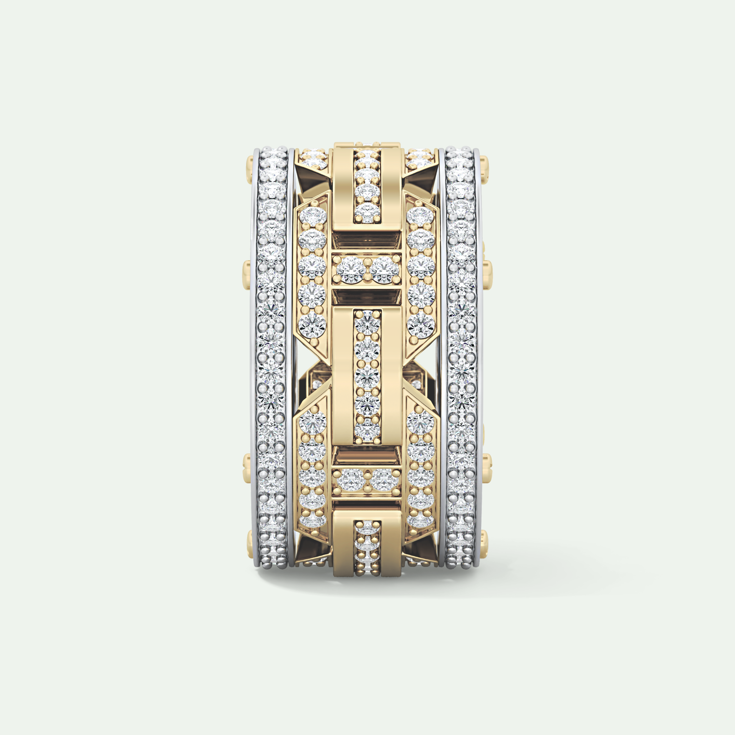 2.10 CT  Two Tone style Moissanite Diamond Men's Wedding Band 6
