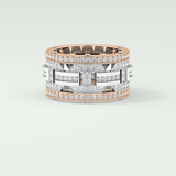 2.10 CT  Two Tone style Moissanite Diamond Men's Wedding Band 9
