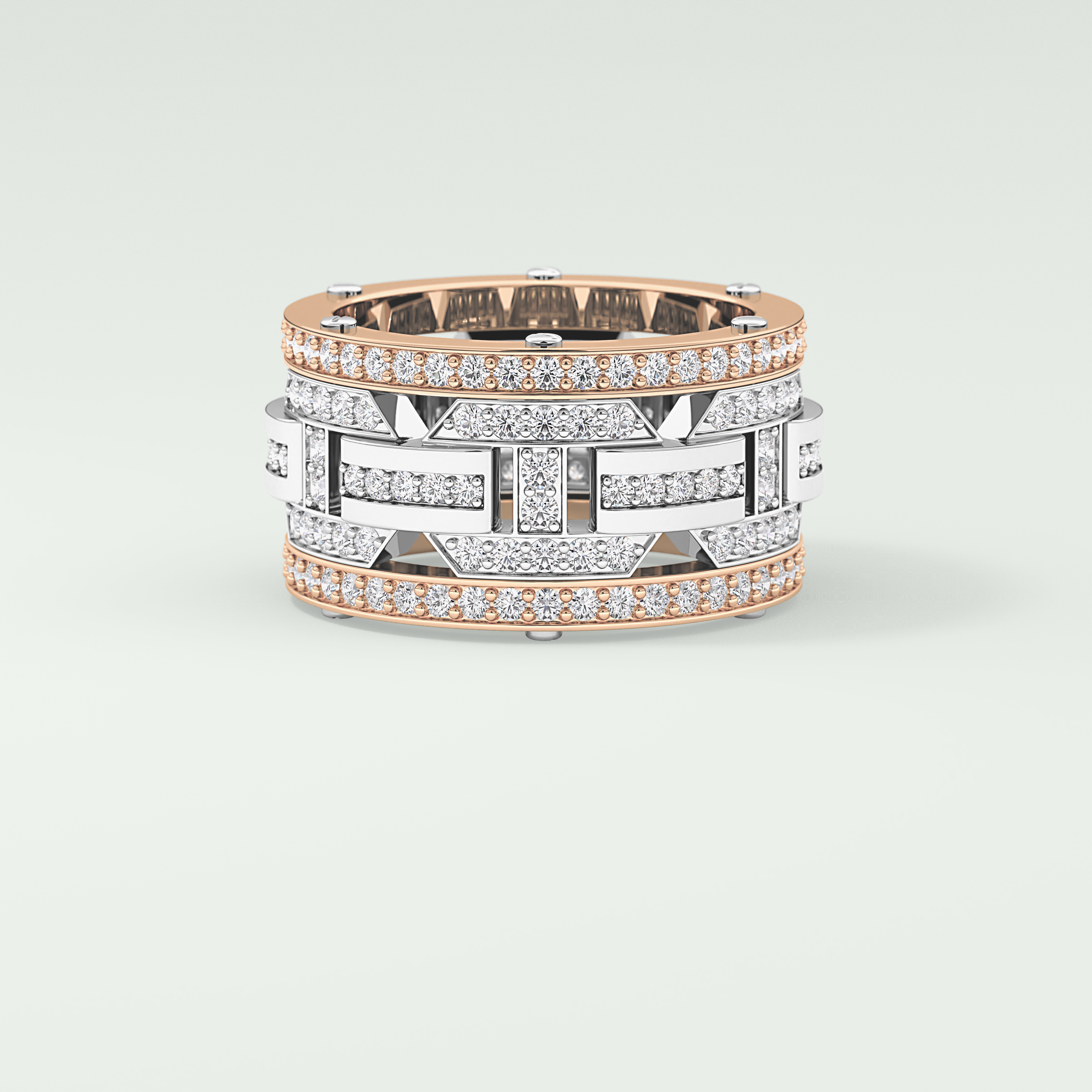 2.10 CT  Two Tone style Moissanite Diamond Men's Wedding Band 9