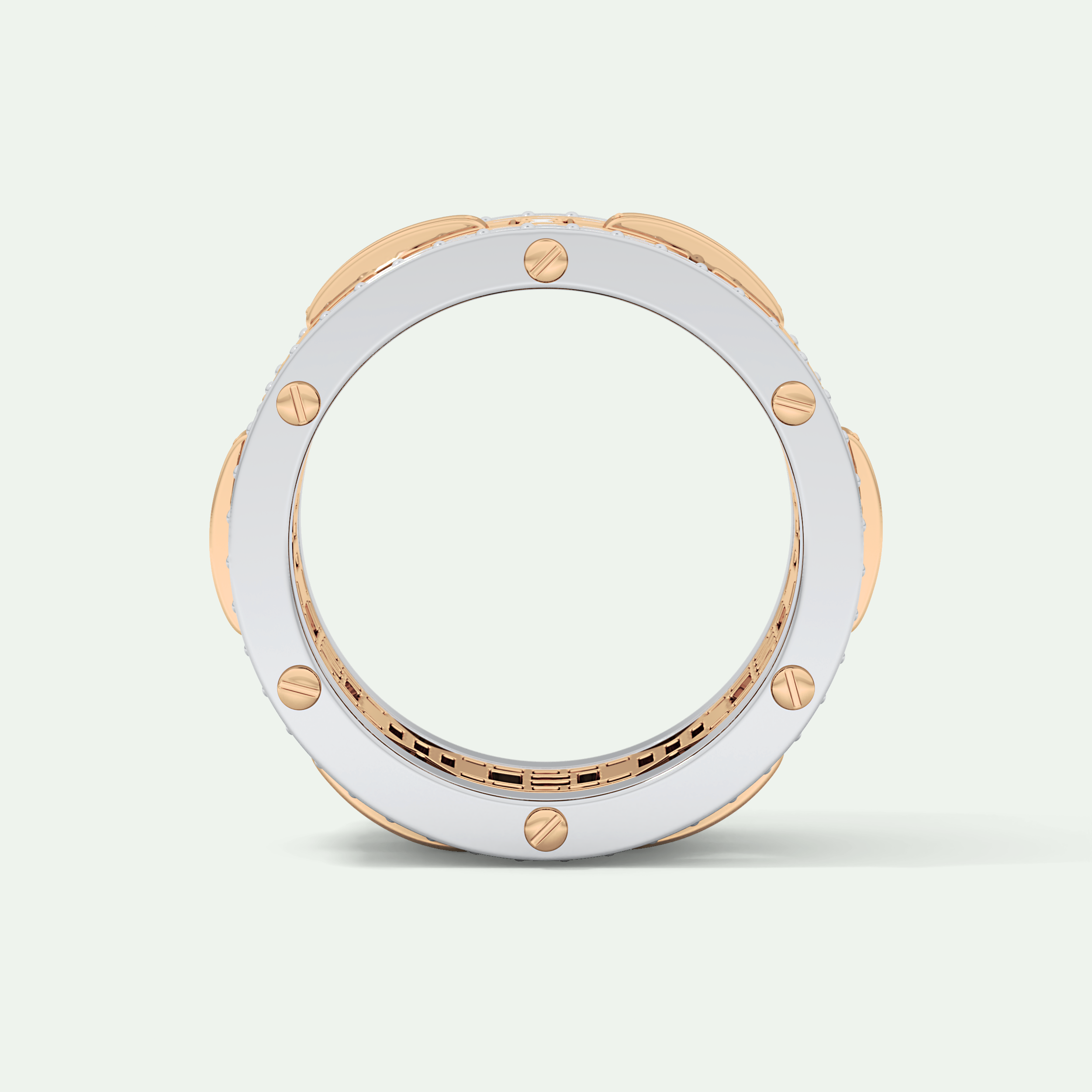 2.10 CT  Two Tone style Moissanite Diamond Men's Wedding Band 17