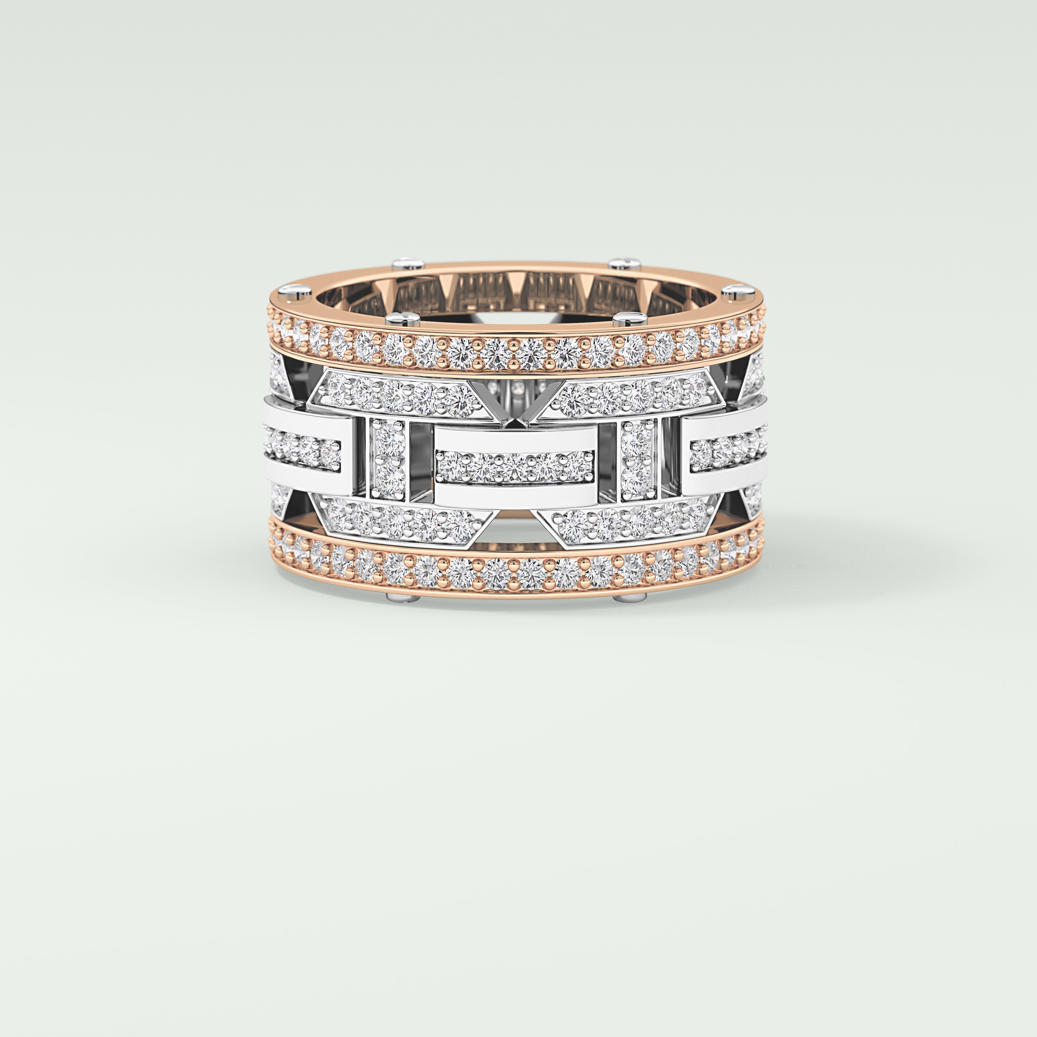2.10 CT  Two Tone style Moissanite Diamond Men's Wedding Band 10