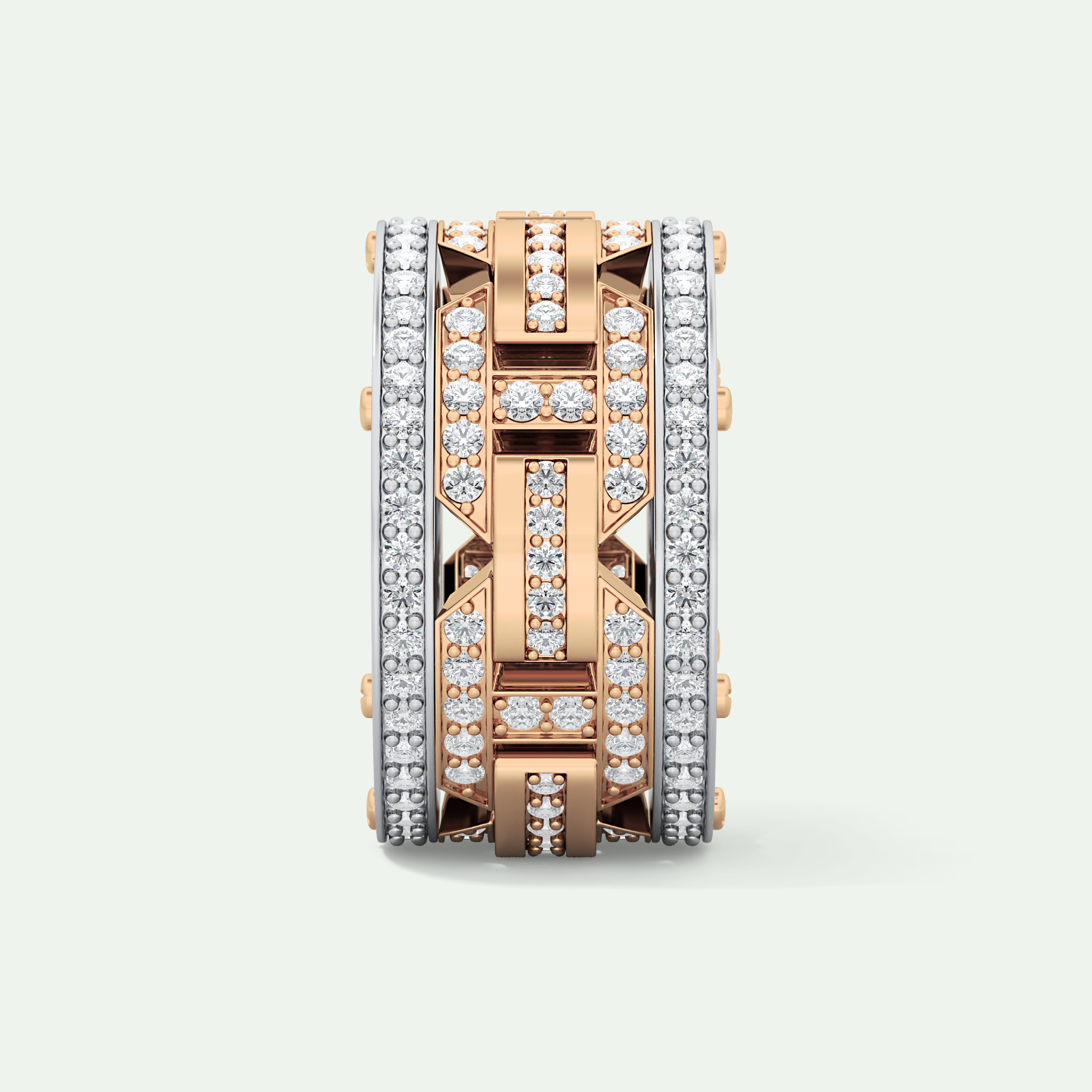 2.10 CT  Two Tone style Moissanite Diamond Men's Wedding Band 15