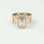 0.75 CT Emerald Cut Moissanite Diamond Men's Wedding Band 1