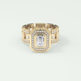 0.75 CT Emerald Cut Moissanite Diamond Men's Wedding Band 1