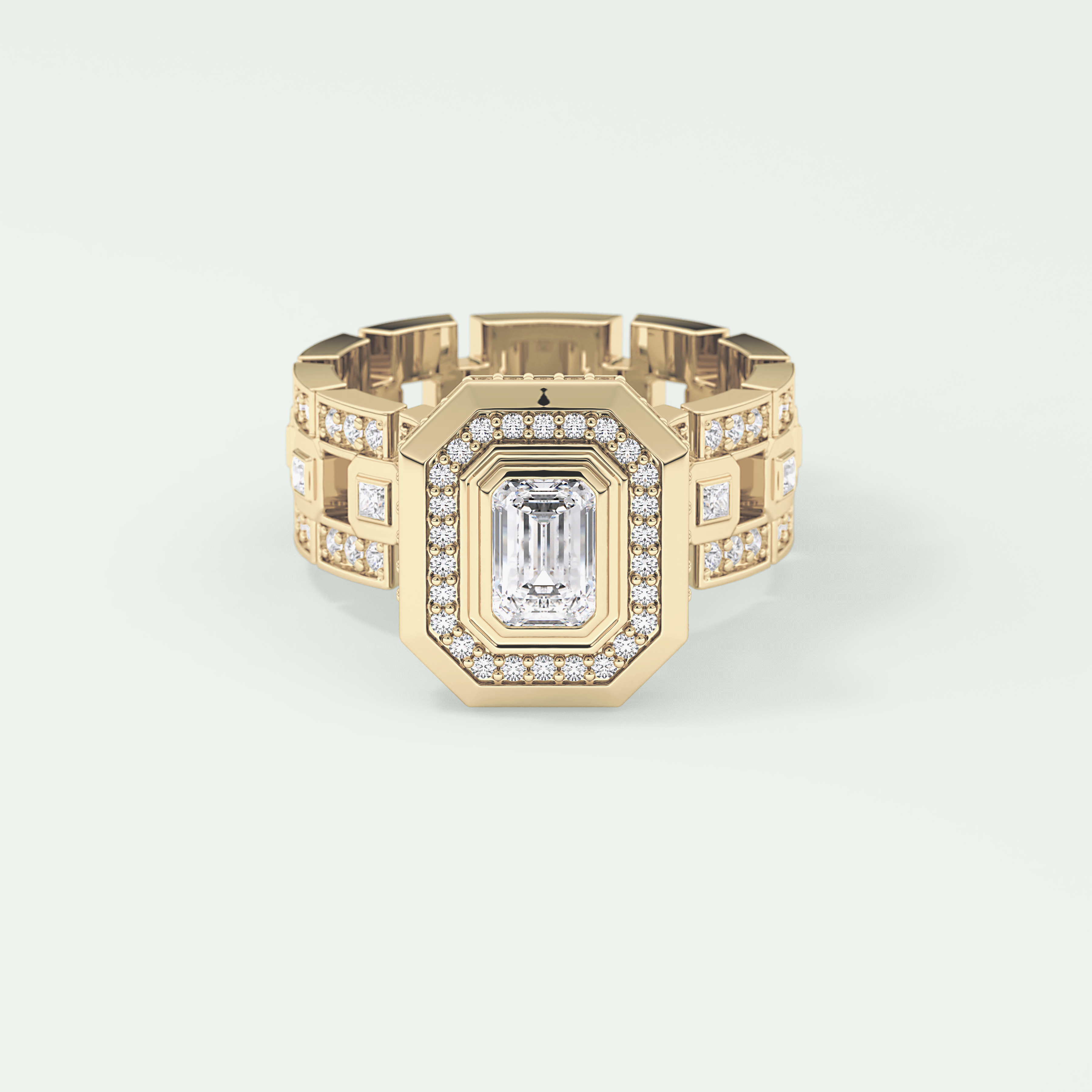 0.75 CT Emerald Cut Moissanite Diamond Men's Wedding Band 1