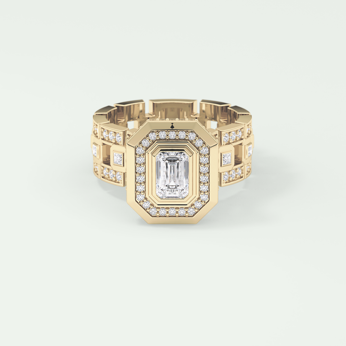 0.75 CT Emerald Cut Moissanite Diamond Men's Wedding Band