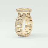 0.75 CT Emerald Cut Moissanite Diamond Men's Wedding Band 6