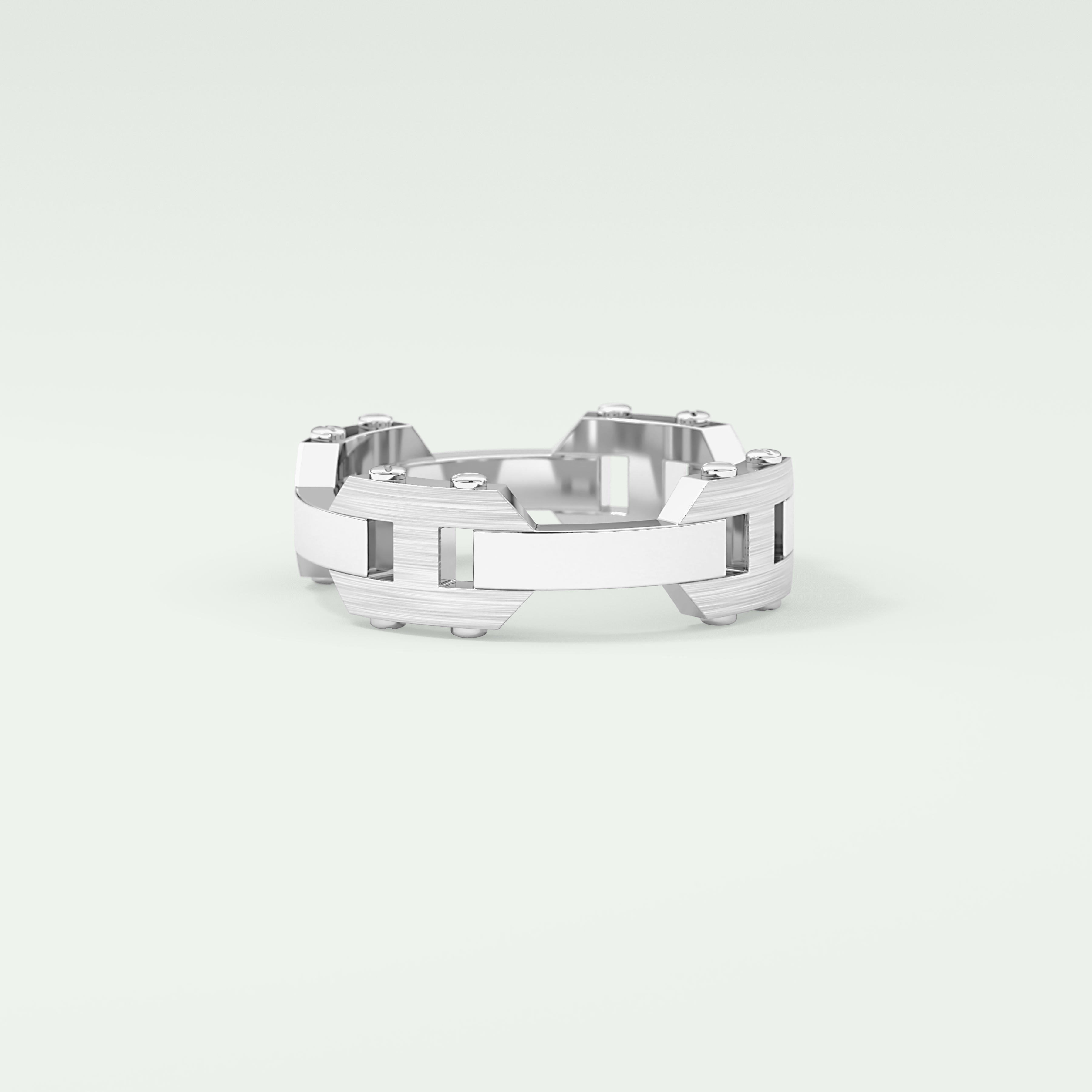 Matte Finished  Moissanite  Men's Wedding Band 8