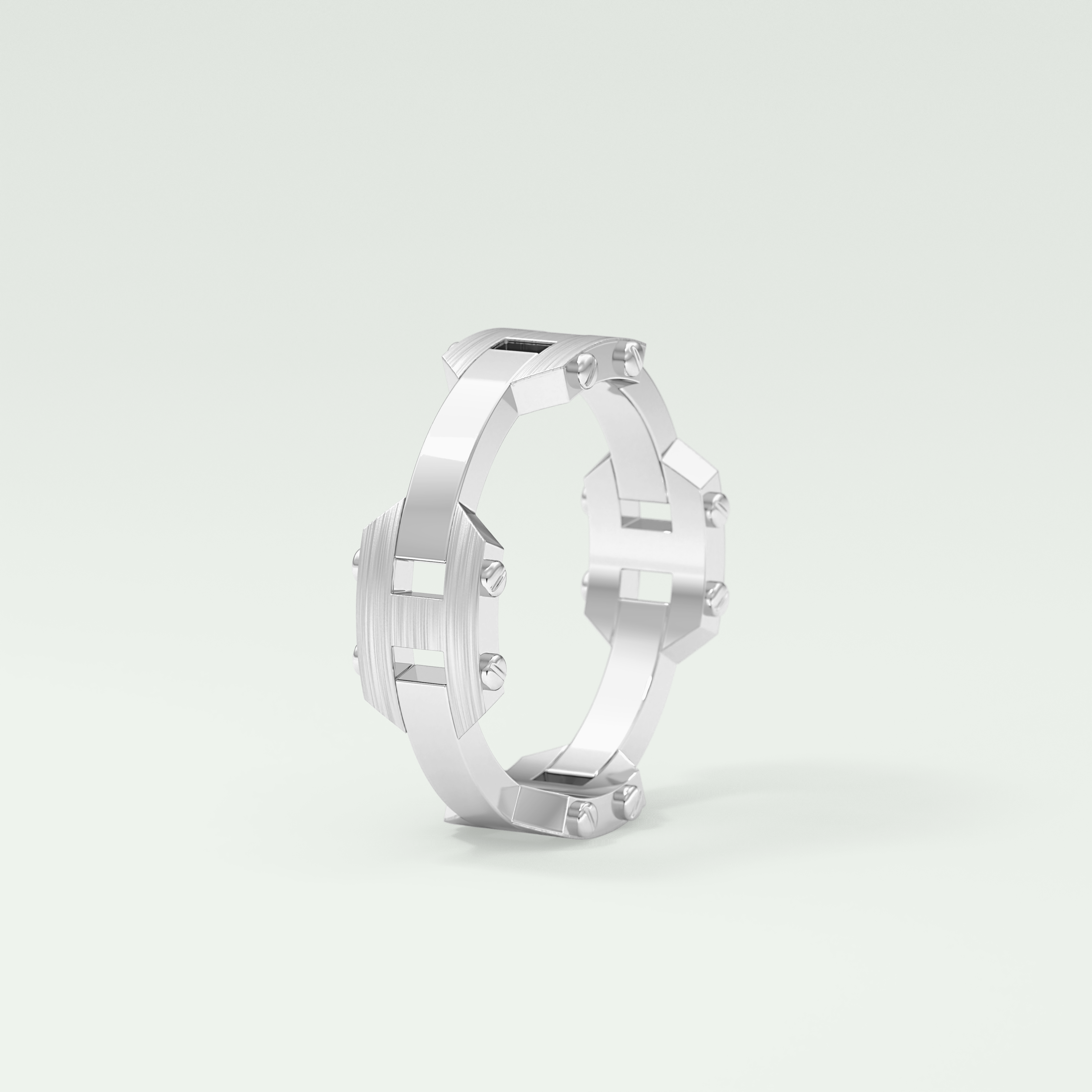 Matte Finished  Moissanite  Men's Wedding Band 10