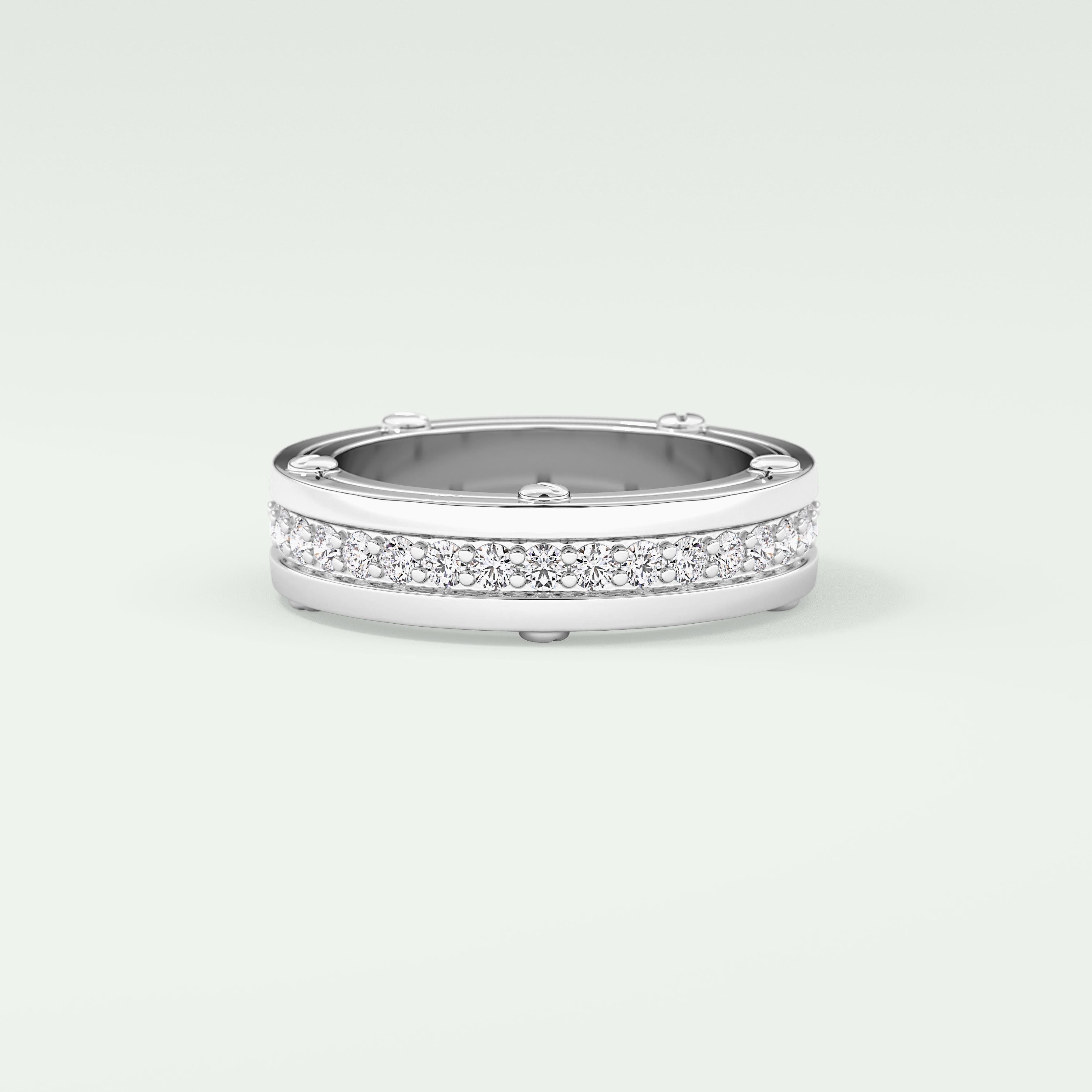 0.98 CT Channel Set Moissanite Diamond Men's Wedding Band 7