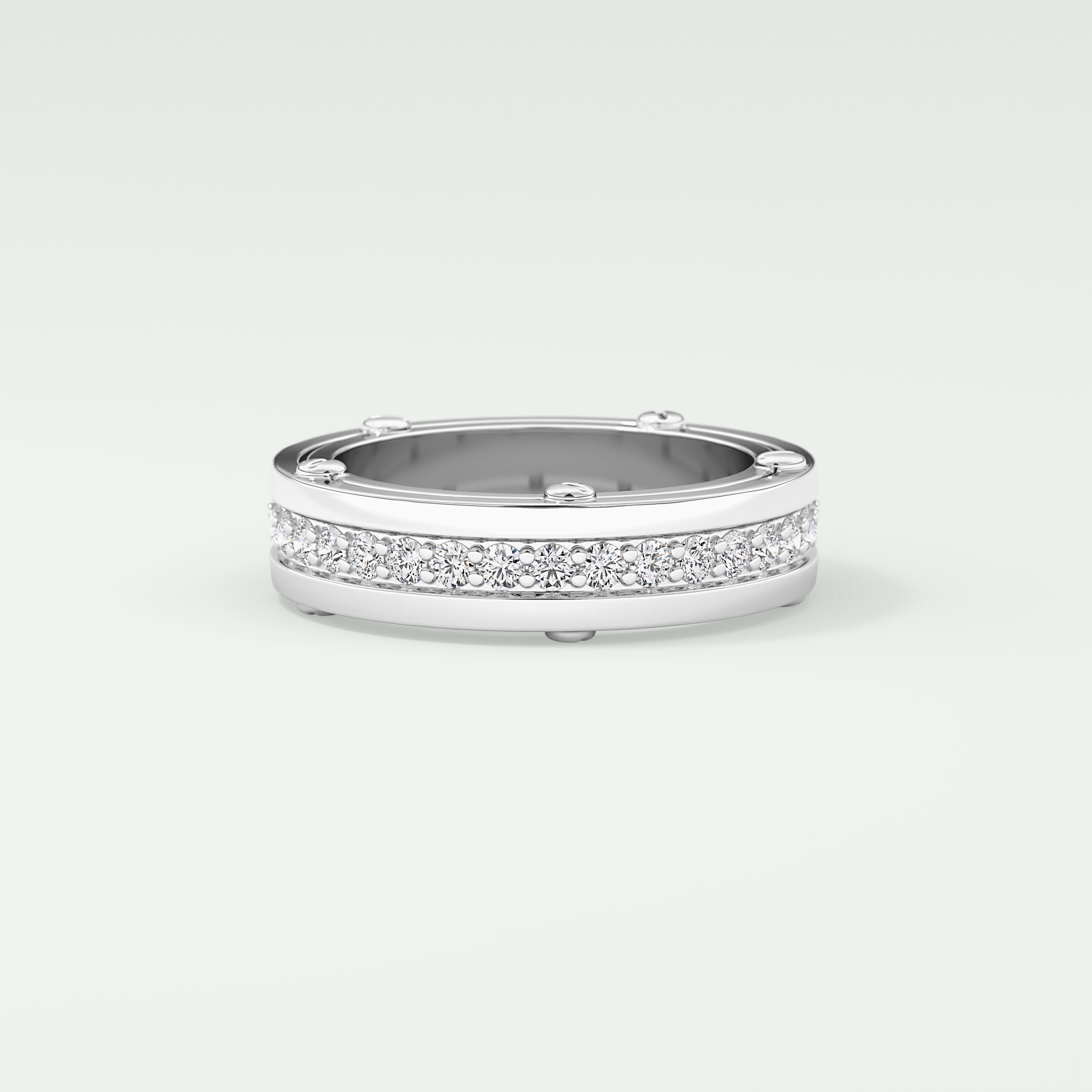 0.98 CT Channel Set Moissanite Diamond Men's Wedding Band 8
