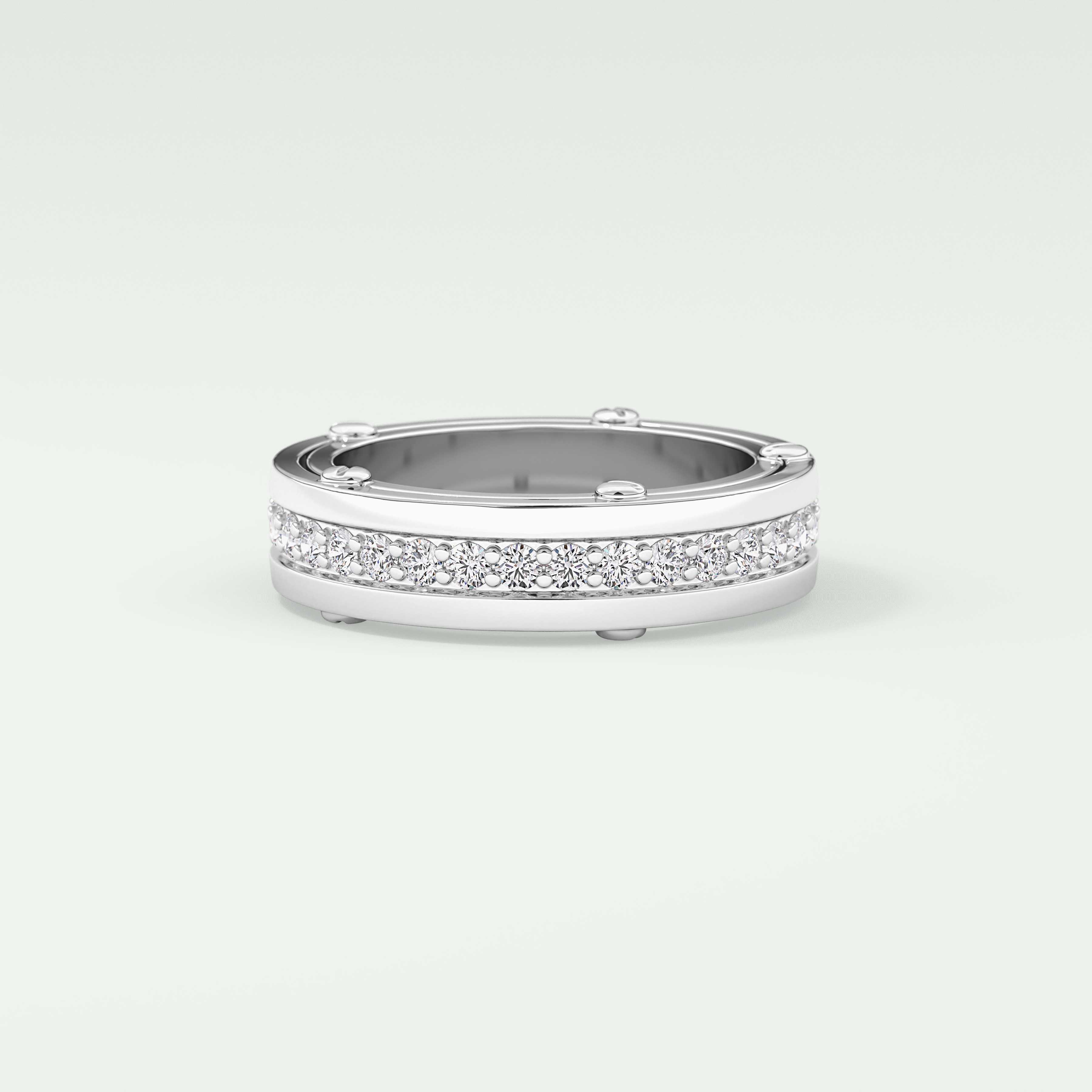 0.98 CT Channel Set Moissanite Diamond Men's Wedding Band 9
